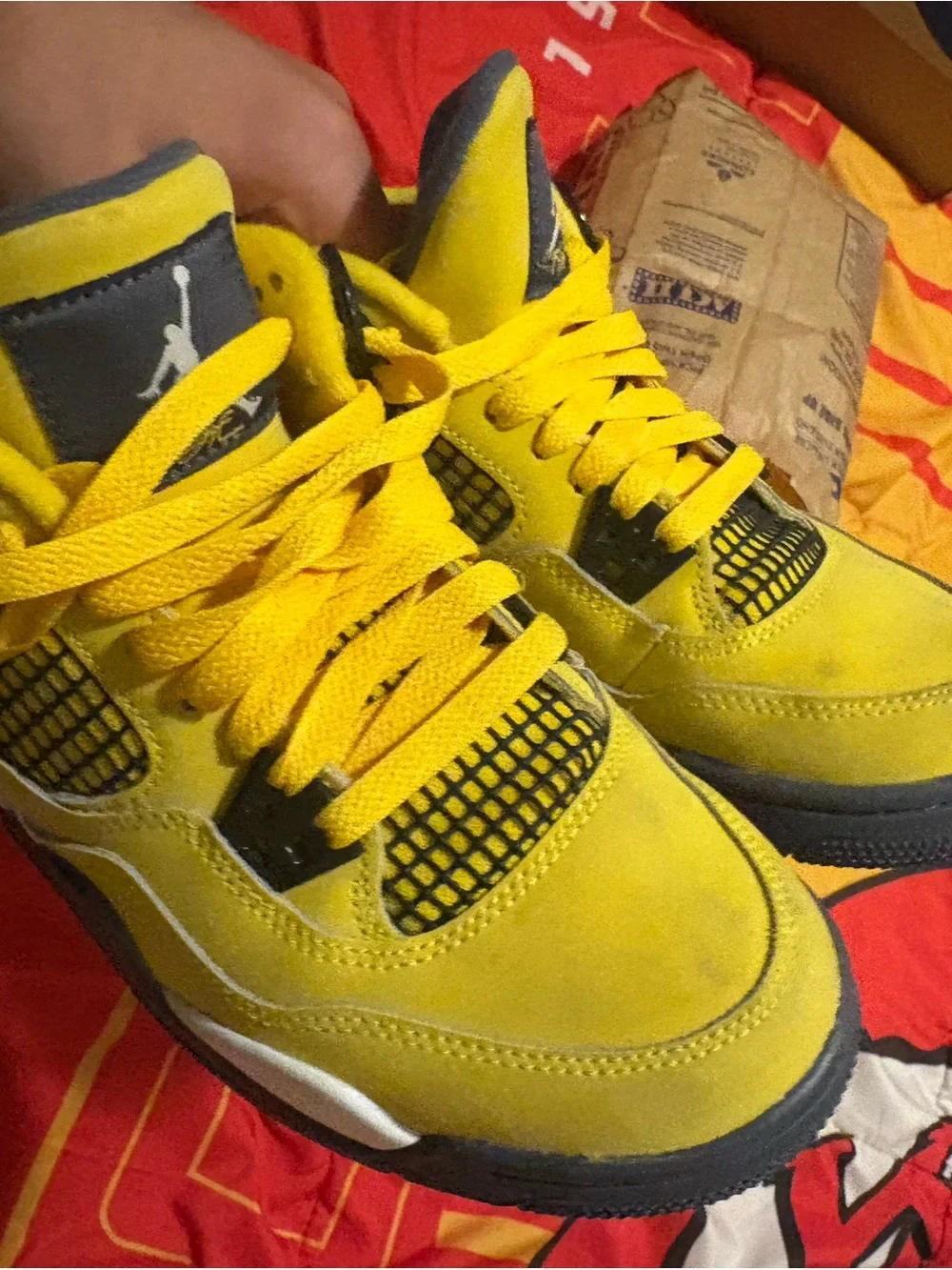 Jordan Kids High-Top Sneakers in Yellow and Black